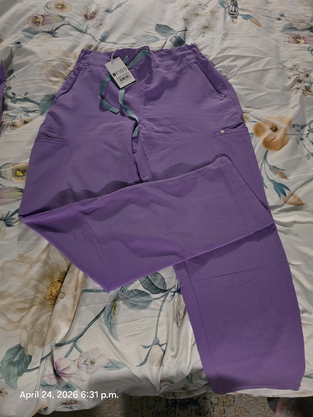 Figs Lavendar Evans Style Acrub Pants